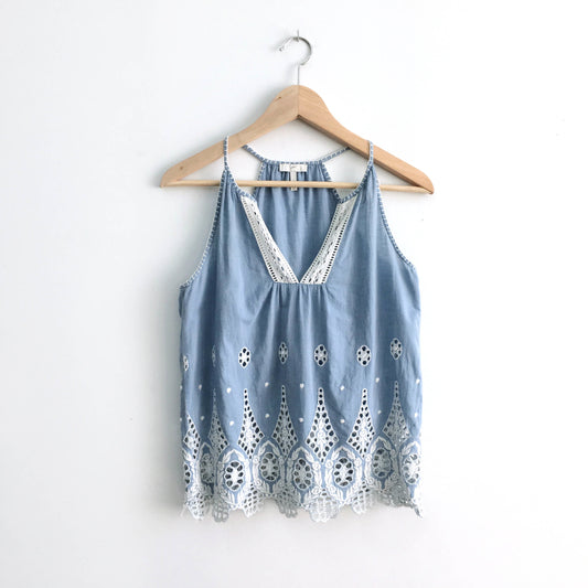 Joie Josepe Racerback Embroidered Tank - size xs