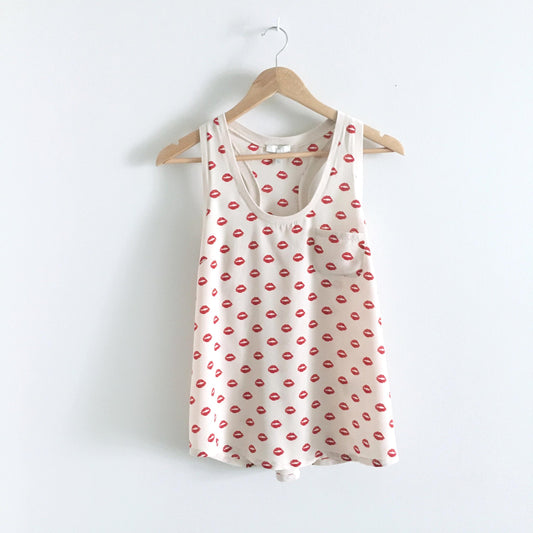 Joie Alicia Lips Pocket Tank - size xs