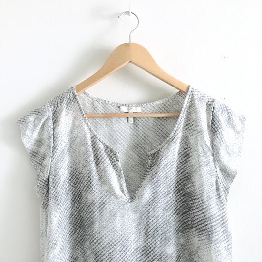 Joie Snakeskin Silk Keyhole Top - size Small