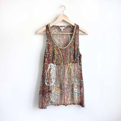 Joie silk paisley tank - size Small