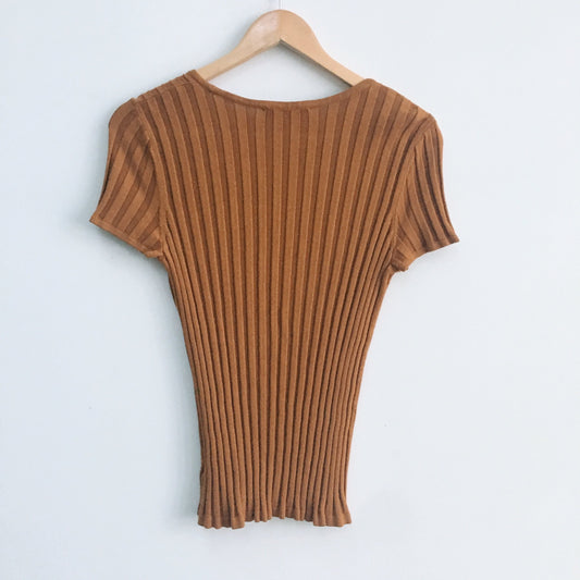 Jones NY Petite Vintage Ribbed Top - size Small