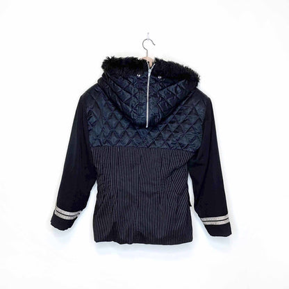 vintage 80's jean paul gaultier pour gibo jacket with faux fur hood - size 44