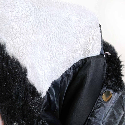 vintage 80's jean paul gaultier pour gibo jacket with faux fur hood - size 44