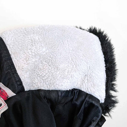 vintage 80's jean paul gaultier pour gibo jacket with faux fur hood - size 44