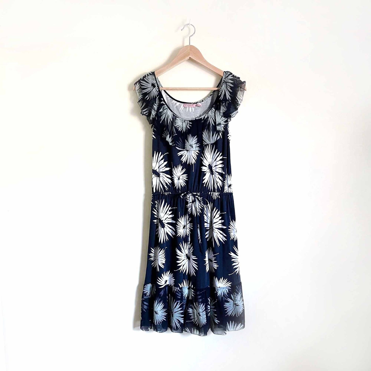 juicy couture floral dress with silk chiffon ruffle trim - size 6