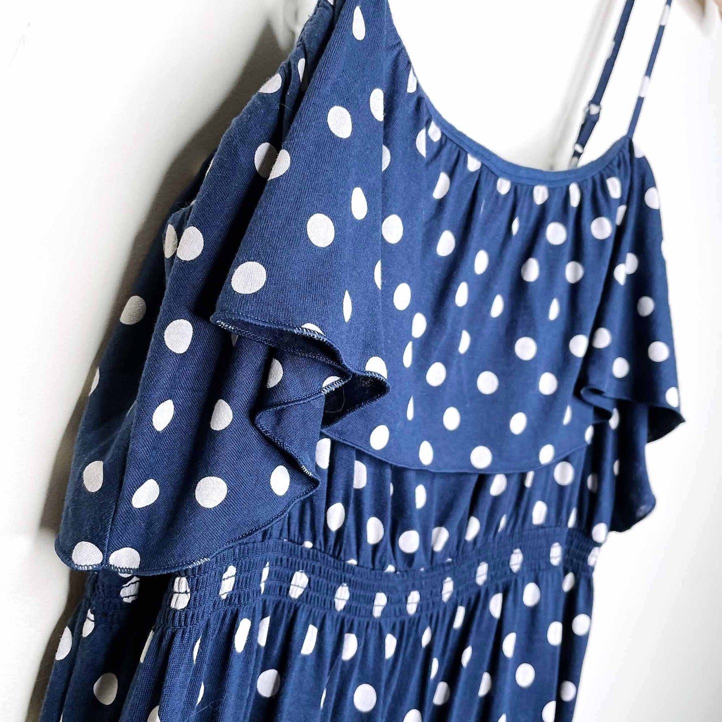 juicy couture blue polka dot ruffle summer dress - size medium