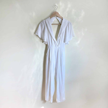 Here comes the sun white linen-blend romper - size Small