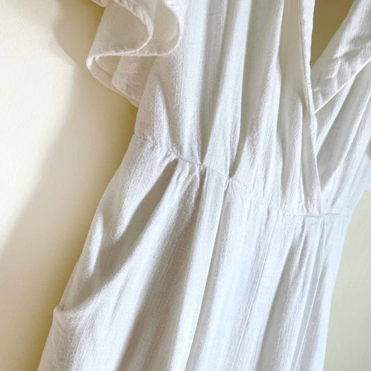 Here comes the sun white linen-blend romper - size Small