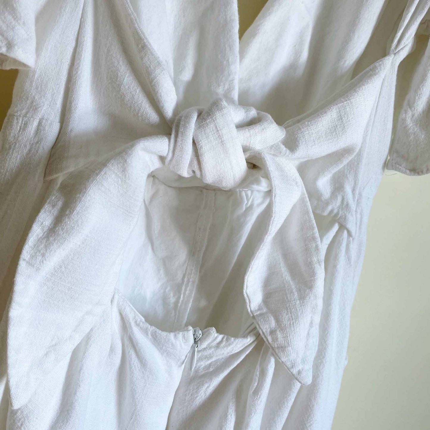 Here comes the sun white linen-blend romper - size Small