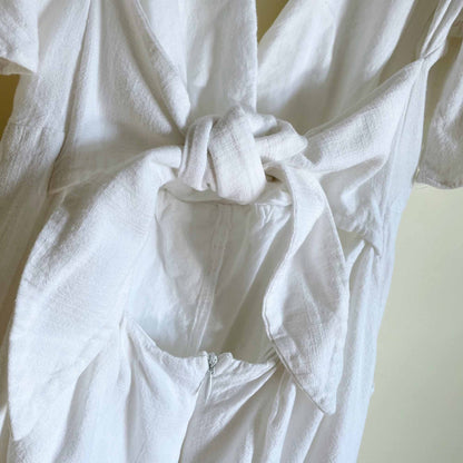 Here comes the sun white linen-blend romper - size Small