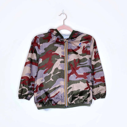 k-way kids camo packable rain jacket - size 6