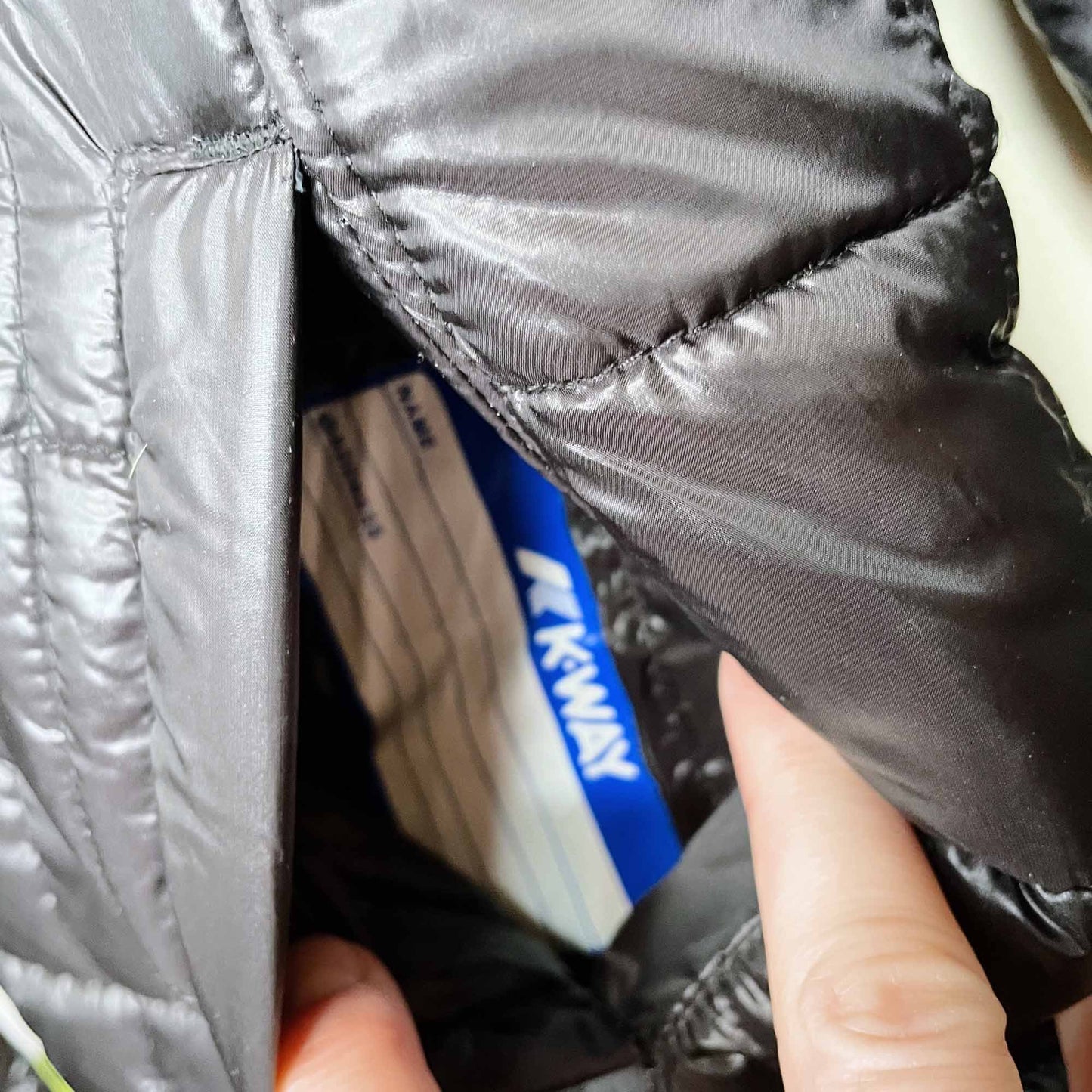 k-way long reversible puffer high neck rain jacket with hood - size large
