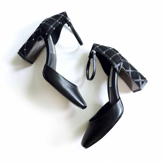 nwot karl lagerfeld gracyn quilted pearl heels - size 8