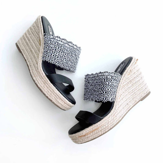 karl lagerfeld celie wedge espradilles sandals - size 8