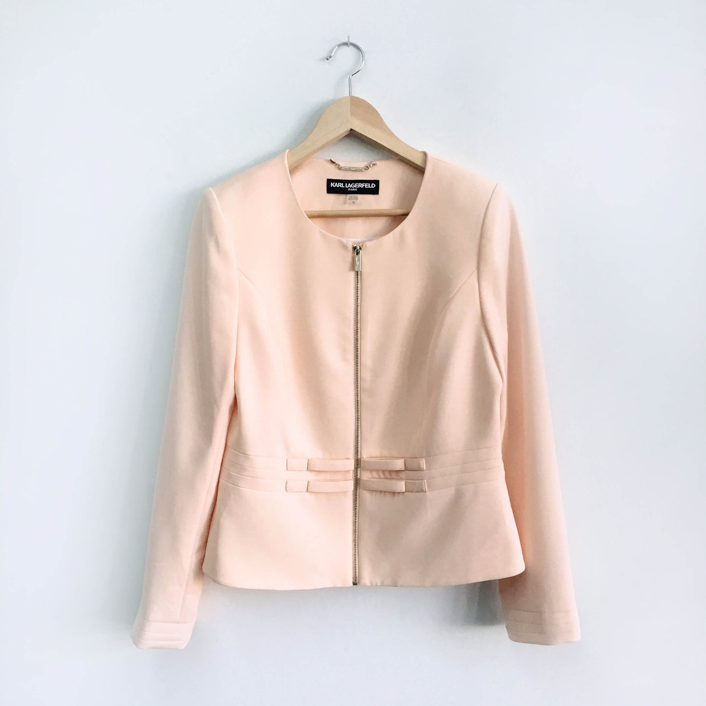 Karl Lagerfeld peach bow blazer - size 10