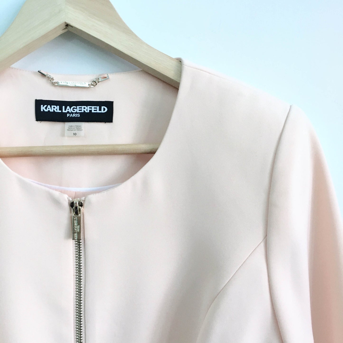 Karl Lagerfeld peach bow blazer - size 10