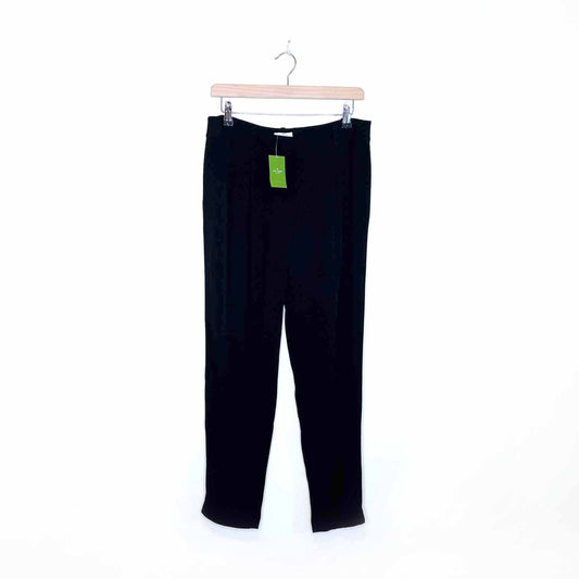 nwt kate spade black crepe high rise pleated avery trouser - size 8