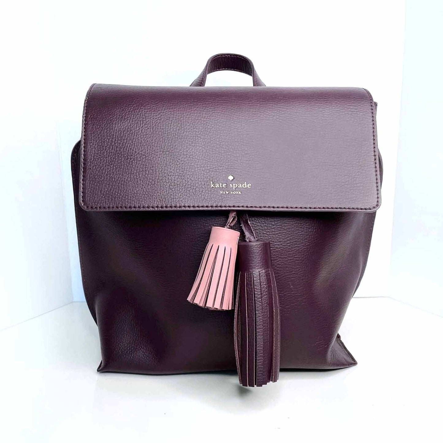 kate spade foster court kirk tassel leather backpack