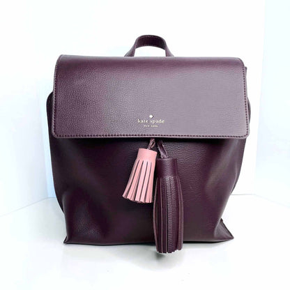 kate spade foster court kirk tassel leather backpack