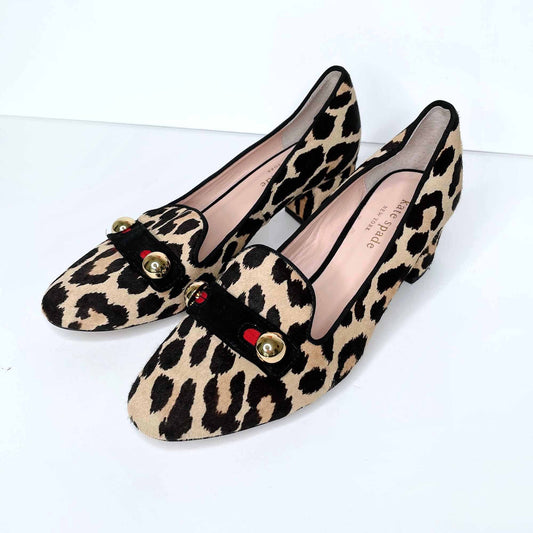 kate spade margery loafer pumps in leopard - size 37.5