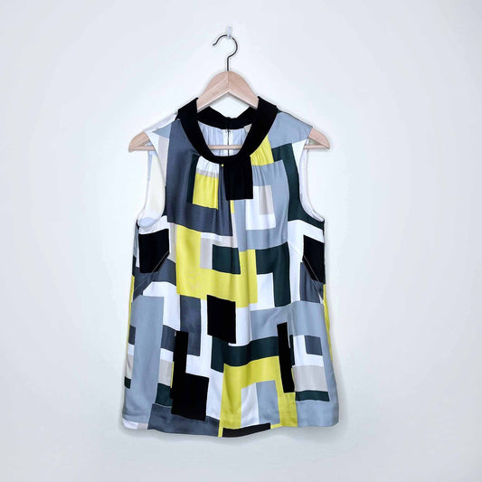 Kate Spade geometric colour block top with pockets - size 8