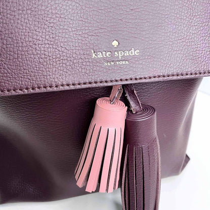 kate spade foster court kirk tassel leather backpack