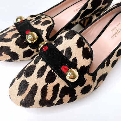 kate spade margery loafer pumps in leopard - size 37.5