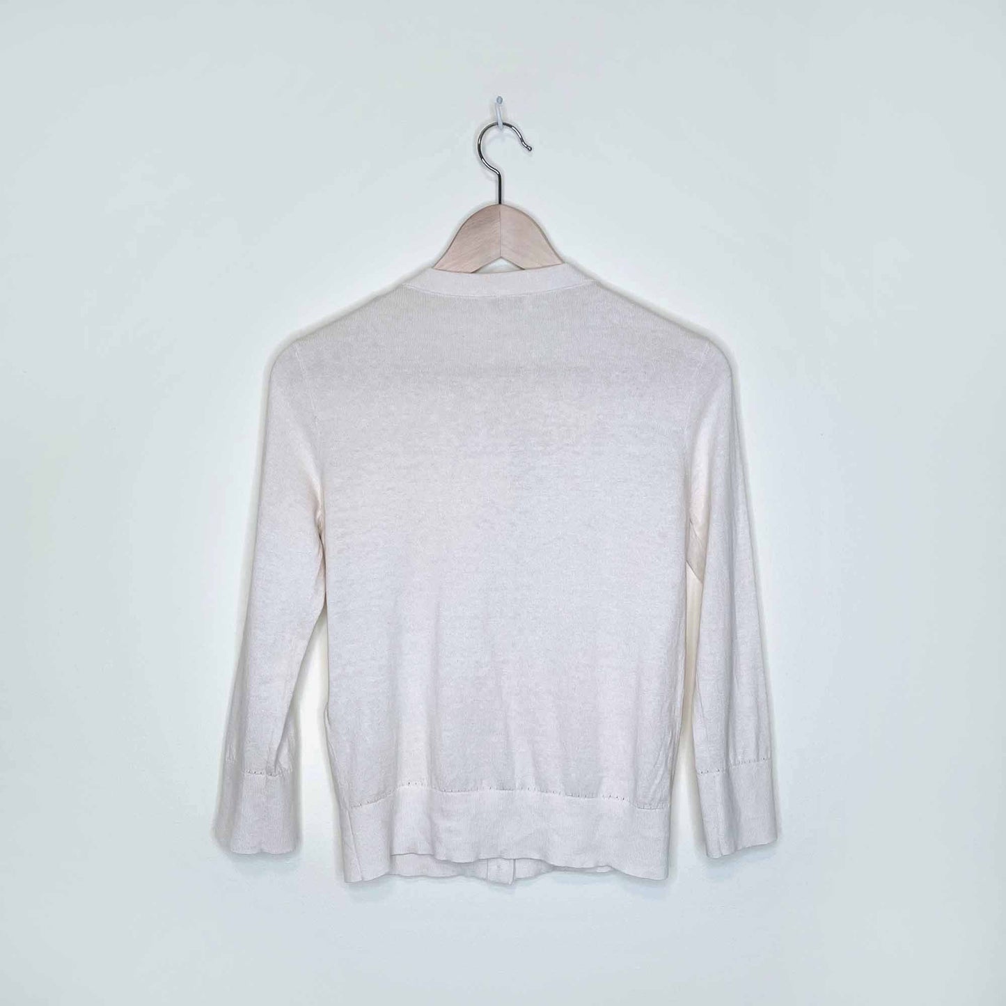 kate spade tula pearl embellished cotton-silk-cashmere cardigan - size small