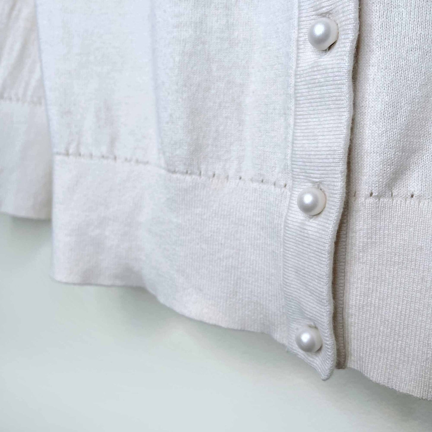 kate spade tula pearl embellished cotton-silk-cashmere cardigan - size small