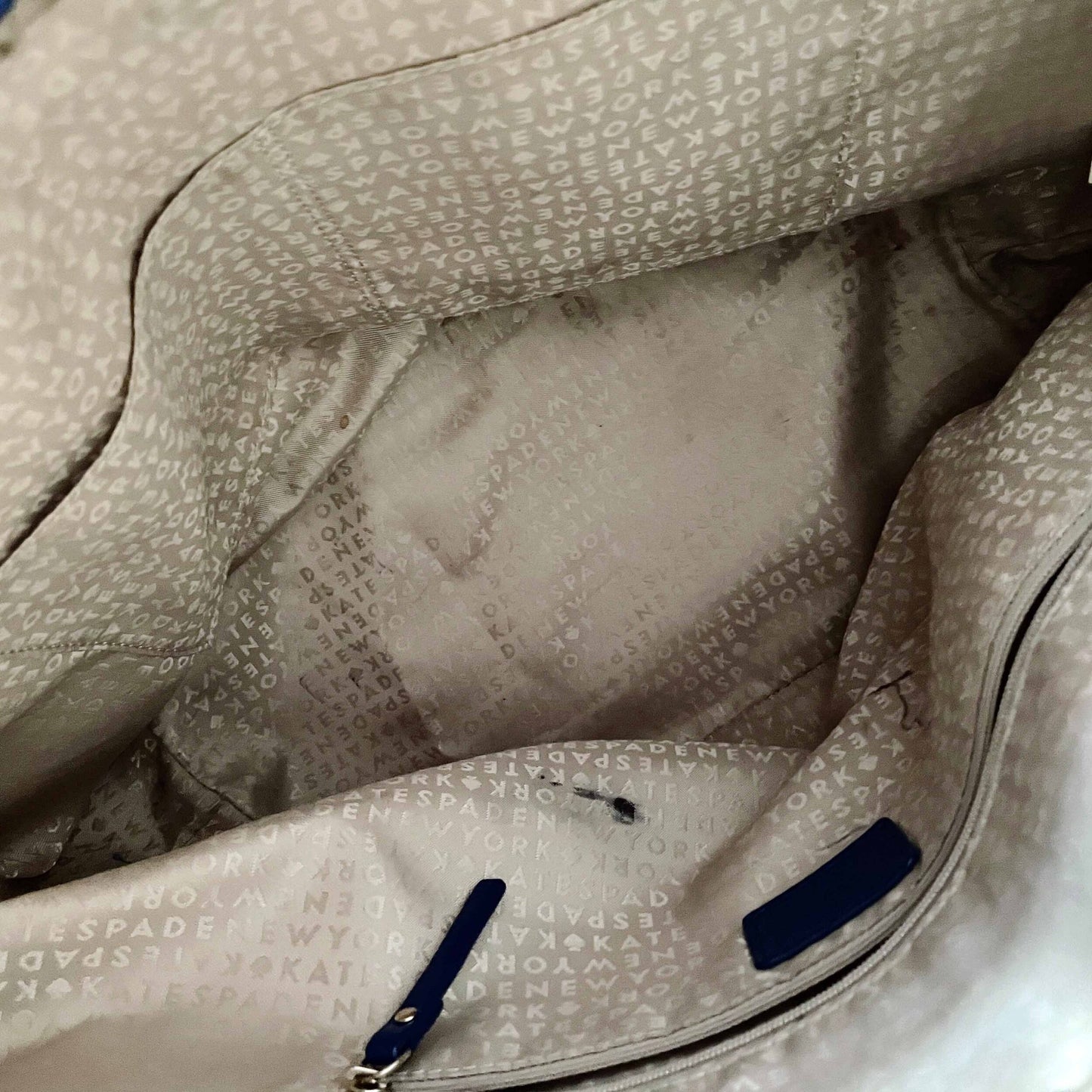 kate spade blue patent leather tote carry-all bag