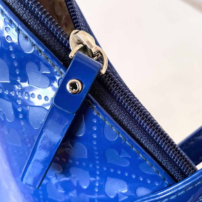 kate spade blue patent leather tote carry-all bag