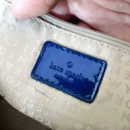 kate spade blue patent leather tote carry-all bag
