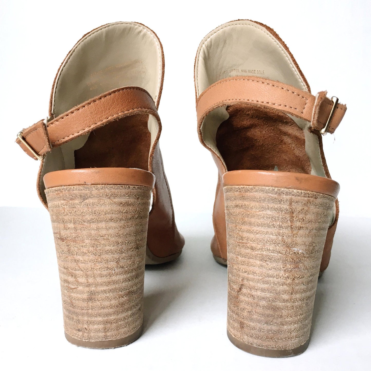 Kentia Italy leather slingback block heel - size 38