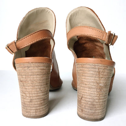 Kentia Italy leather slingback block heel - size 38