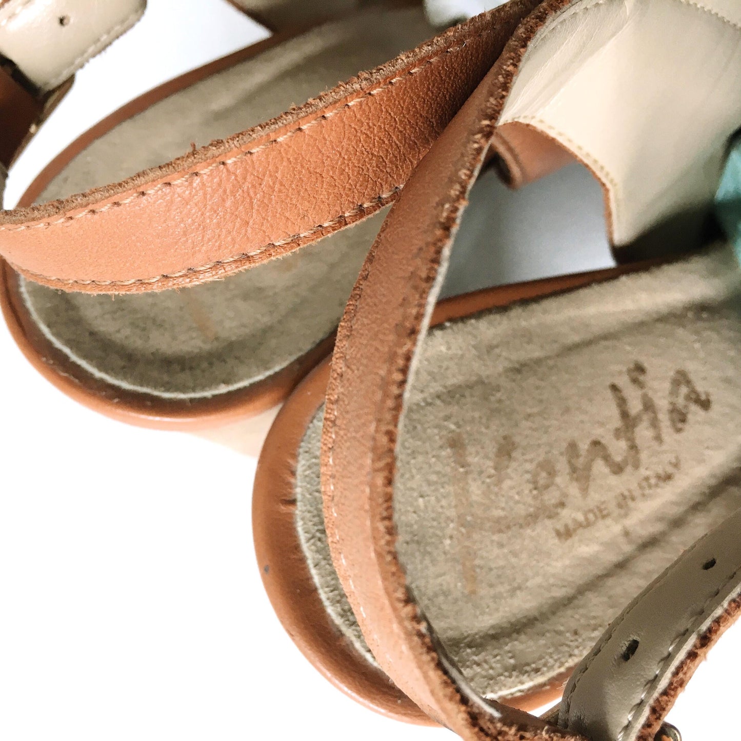 Kentia Italy leather slingback block heel - size 38