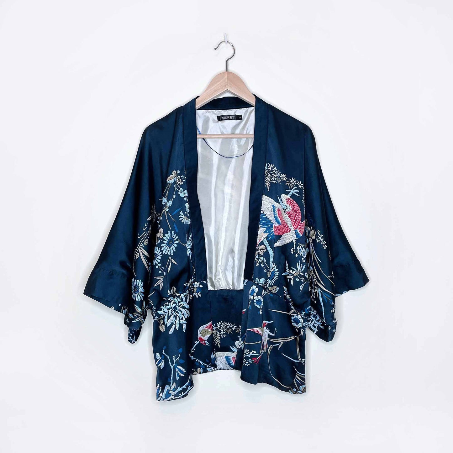 vintage singkbee satin kimono jacket - size medium