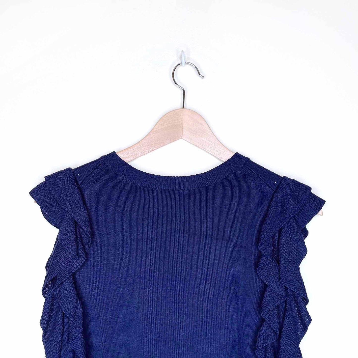 knitted & knotted constance ruffle sleeve knit sleeveless top - size large
