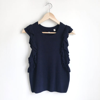 knitted and knotted constance ruffle top - size small