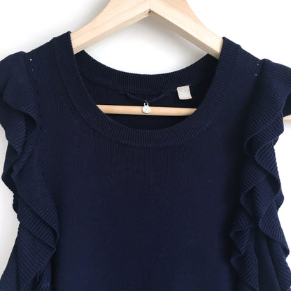 knitted and knotted constance ruffle top - size small