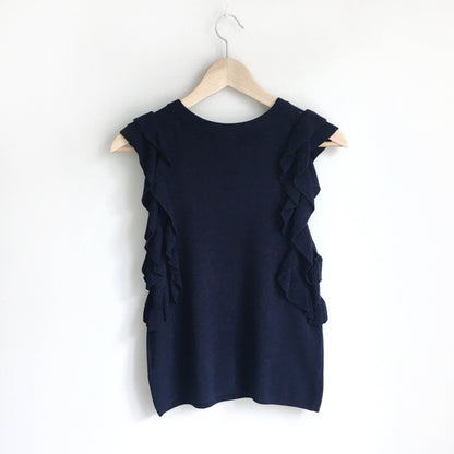 knitted and knotted constance ruffle top - size small