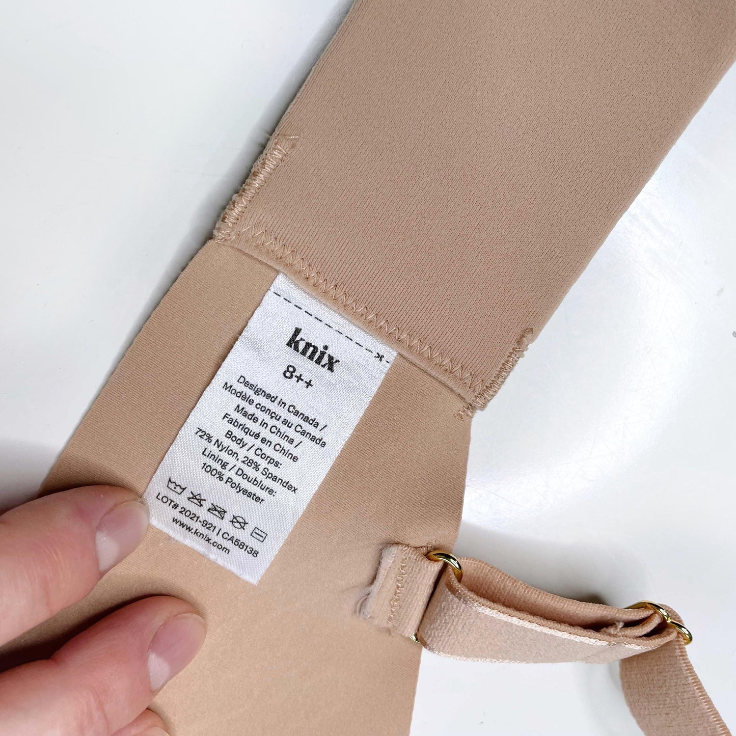 knix wingwoman contour bra in warm sand - size 8+++