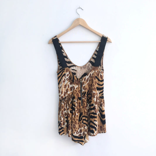 Knot Sisters Safari Romper - size Small