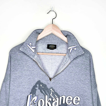 vintage kokanee beer 1/4 zip up sweatshirt - size xl