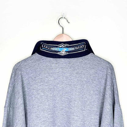 vintage kokanee beer 1/4 zip up sweatshirt - size xl