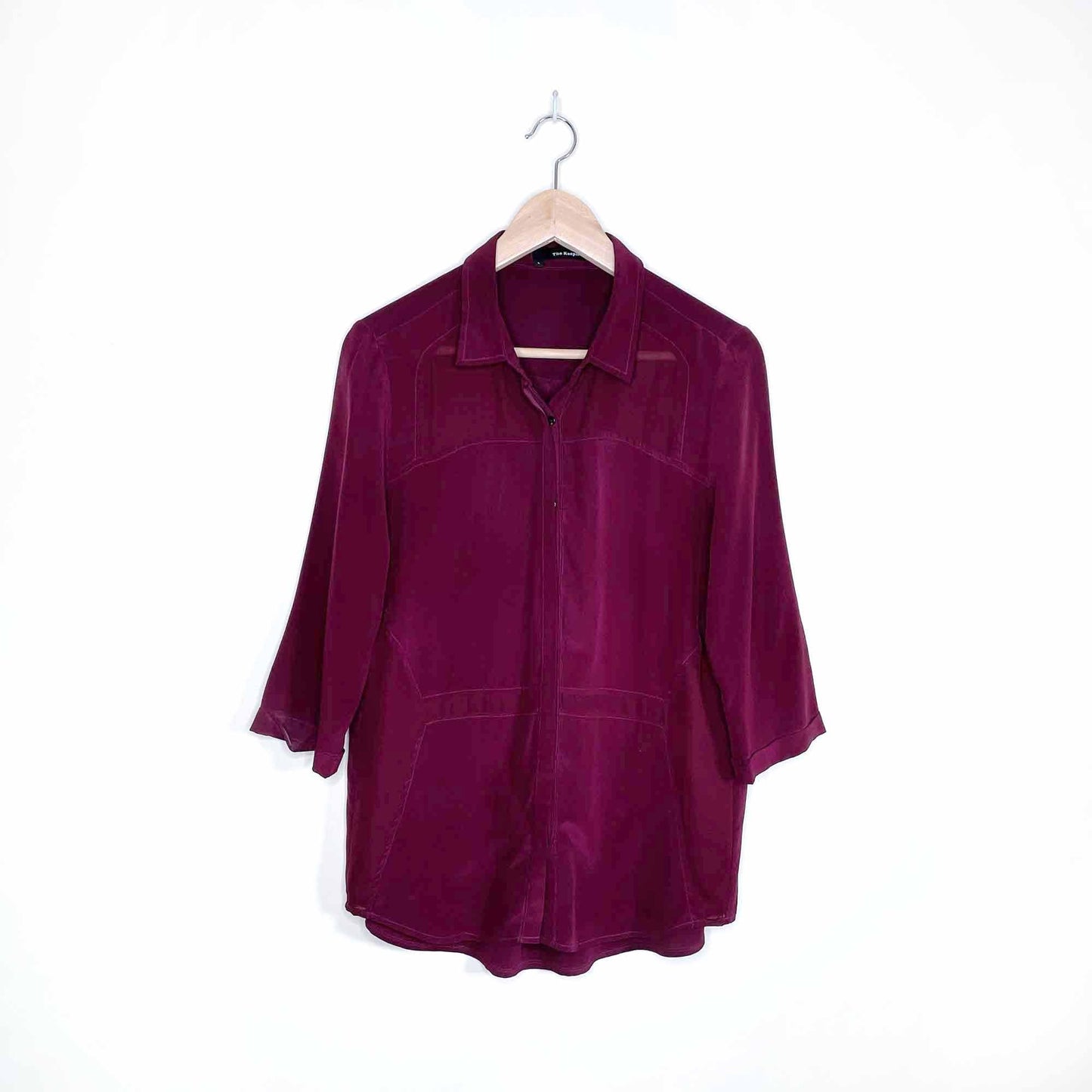 the kooples silk buttondown with mesh panelling - size large