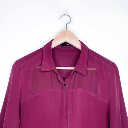 the kooples silk buttondown with mesh panelling - size large