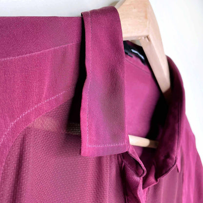 the kooples silk buttondown with mesh panelling - size large