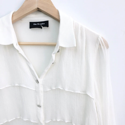 The Kooples Silk Chiffon Tiered Blouse - size Small