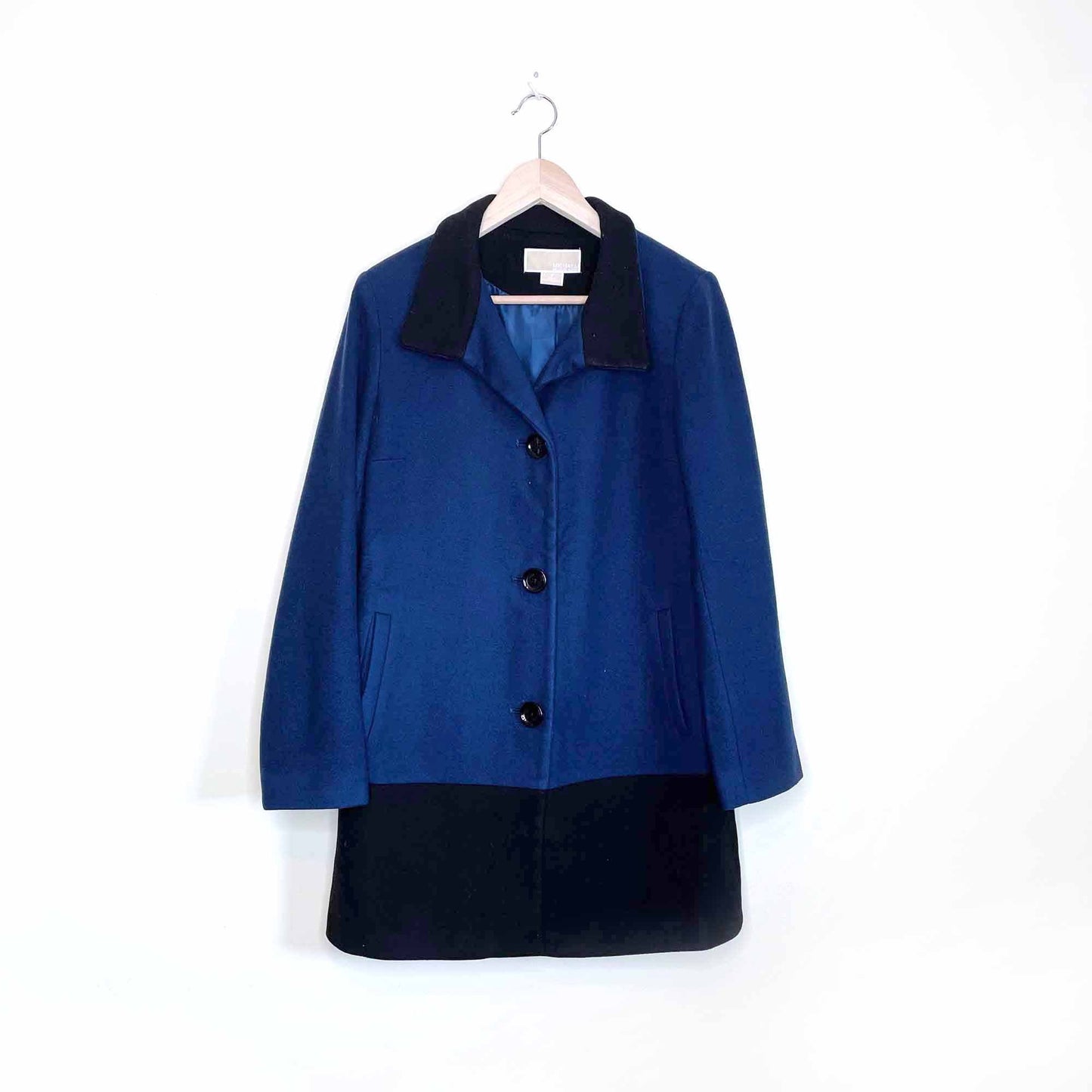 kors michael kors colour block wool-cashmere blend jacket - size 6