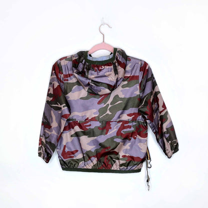 k-way kids camo packable rain jacket - size 6